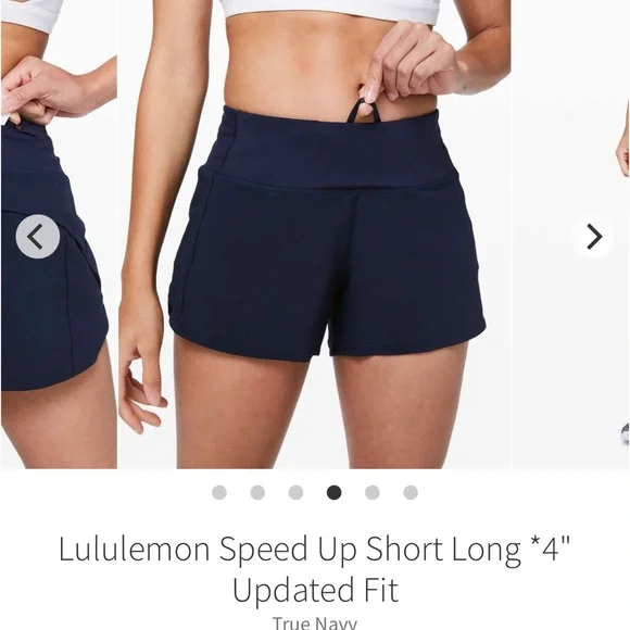 Lululemon Speed Up Short Long 4” Updated Fit True Navy Blue Size 4 - Picture 4 of 13
